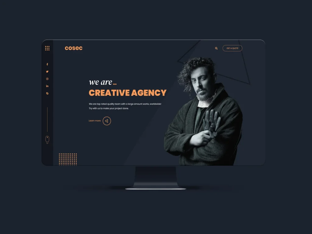 Cosec – one page PSD template