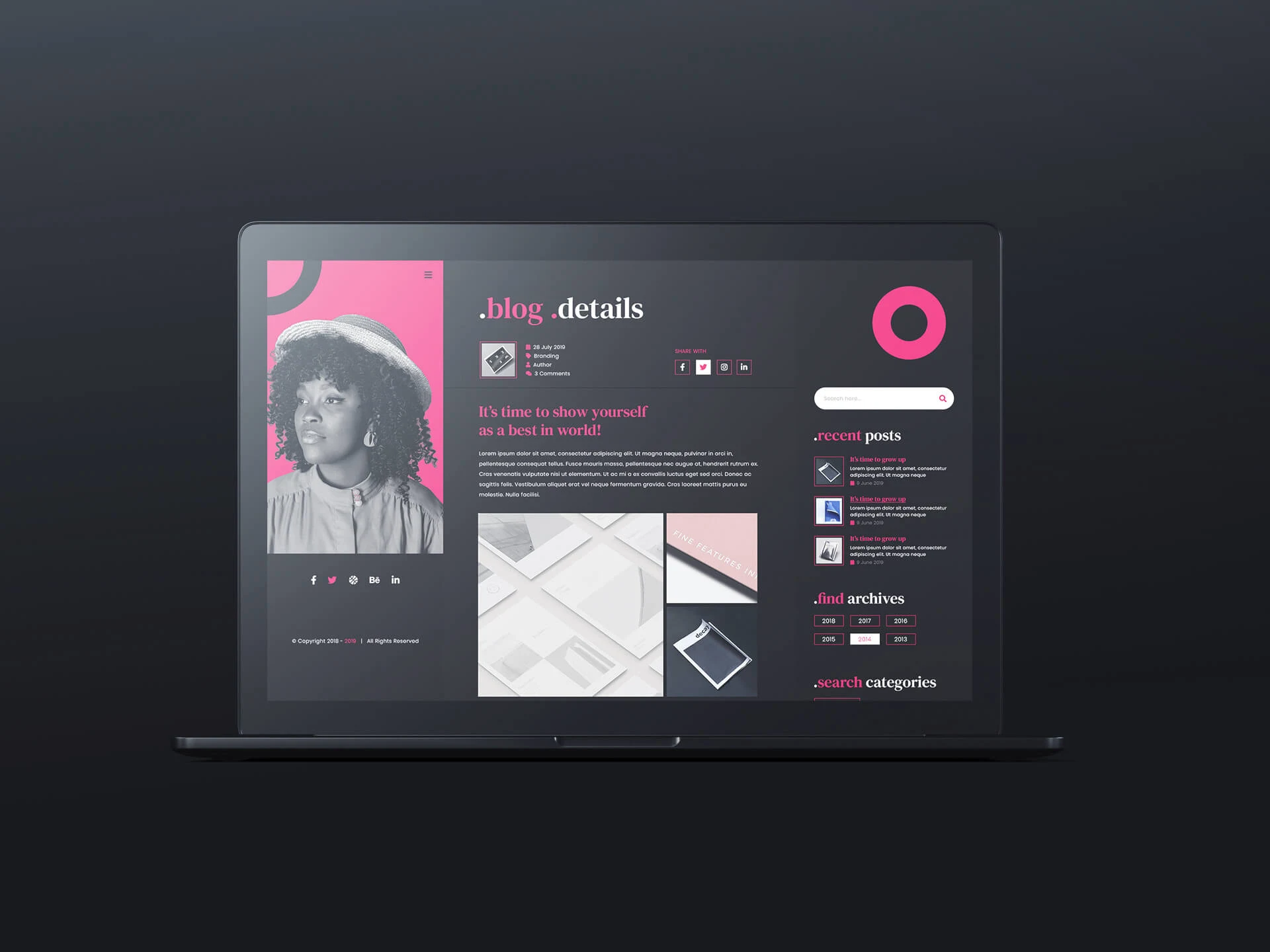 Fariha – Personal Portfolio & Resume PSD Template