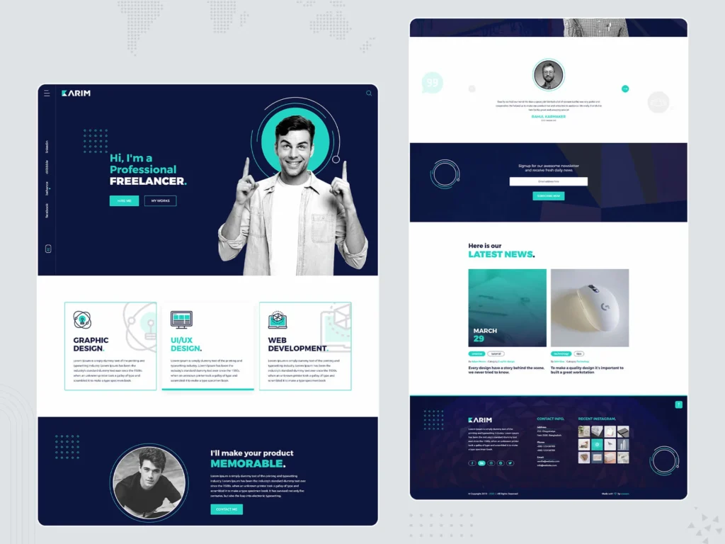 Karim – Freelancer and Creative Agency XD Template