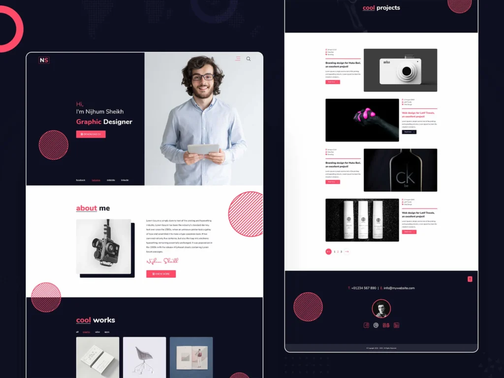 Nijhum – Personal and Creative Agency XD Template
