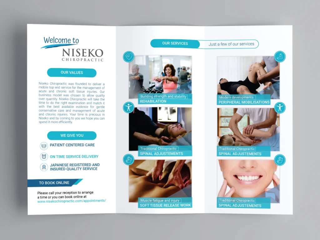 Niseko Chiropractic — Trifold Brochure Design