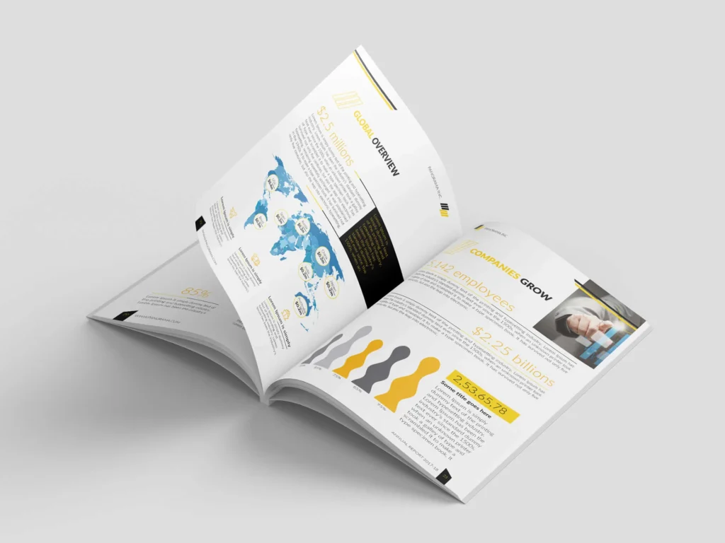 Panorama InDesign annual report brochure template A4 print ready