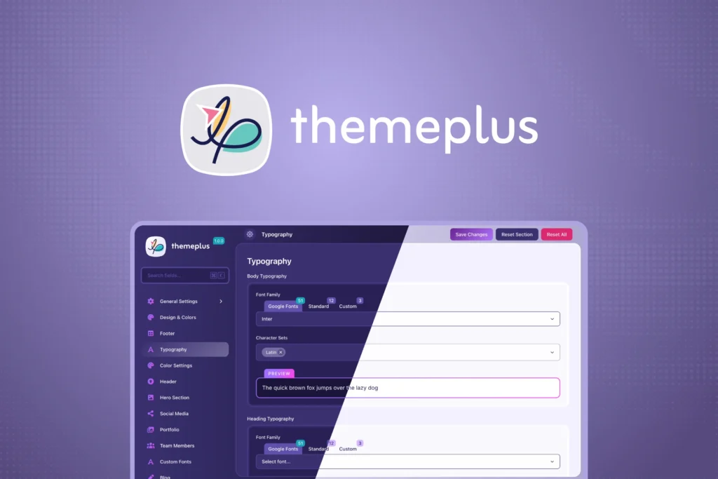 ThemePlus - Modern Theme Options Framework for WordPress